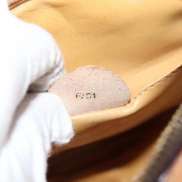 CELINE Macadam Canvas Shoulder Bag PVC Leather Brown Gold Auth BD2080M - Picture 12 of 16